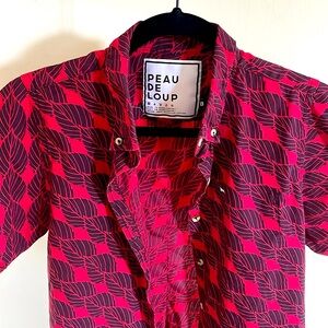 Peau De Loup red patterned button-up